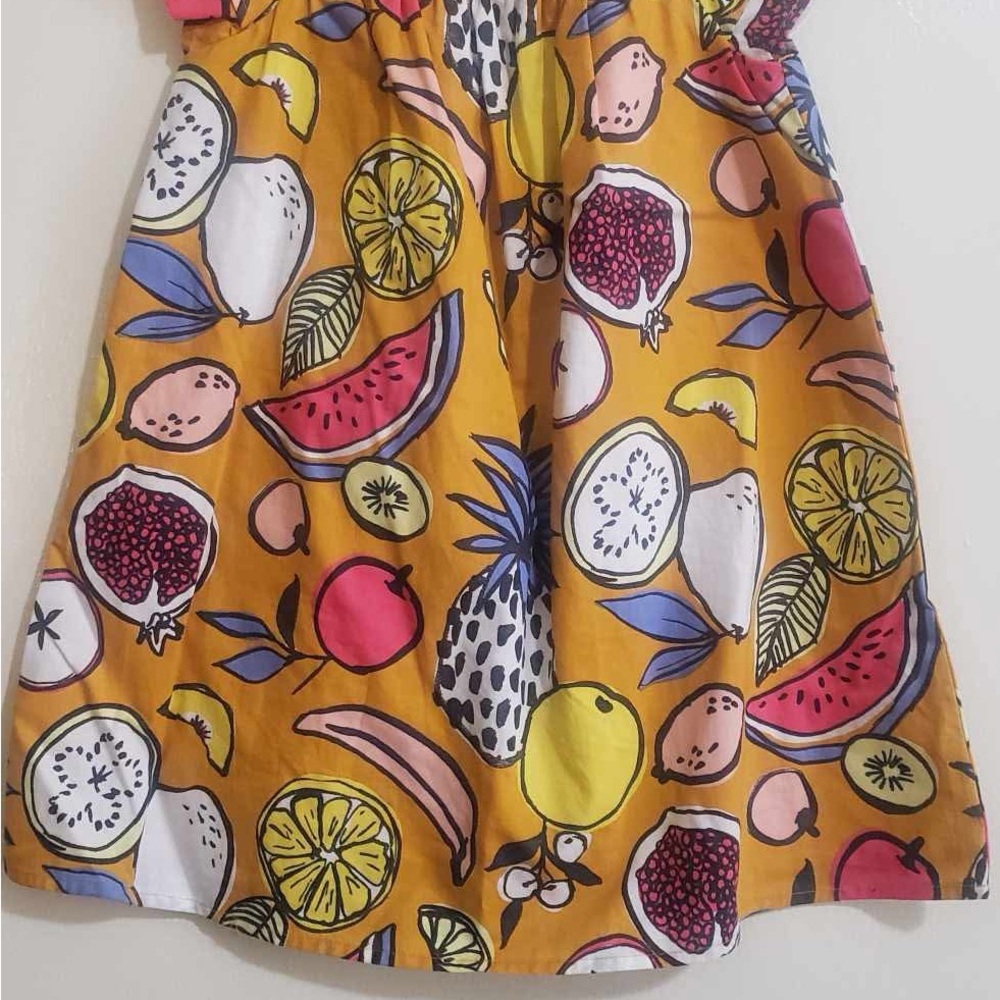 Cat & Jack Mustard Yellow Fruit-Print Dress